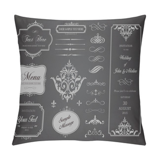 Personality  Vector Set Of Borders, Frames And Page Dividers Pillow Covers