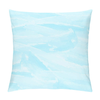 Personality  Blue Watercolor Abstract Background. Clouds, Sky, Sea Waves. Color Pattern. Vector Illustration. Pillow Covers