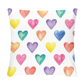 Personality  Seamless Watercolor Hearts Pattern Pillow Covers