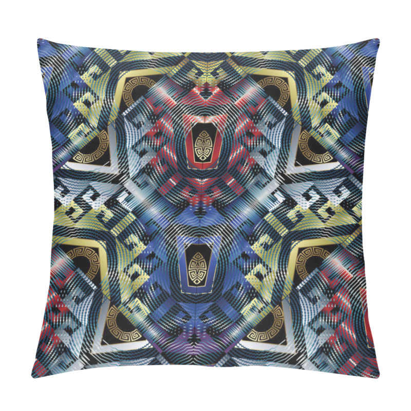 Personality  Modern geometric meander seamless pattern. Abstract vector pillow covers