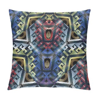 Personality  Modern Geometric Meander Seamless Pattern. Abstract Vector Pillow Covers