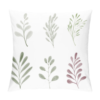 Personality  Hand Painted Watercolor Leaf Foliage Element Collection Pillow Covers