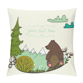 Personality  Cartoon Bear. Pillow Covers
