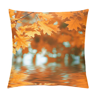 Personality  Red Autumn Leaves Reflecting In The Water Pillow Covers