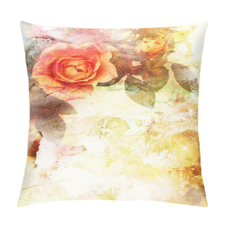 Personality  Romantic Orange Roses Background Pillow Covers