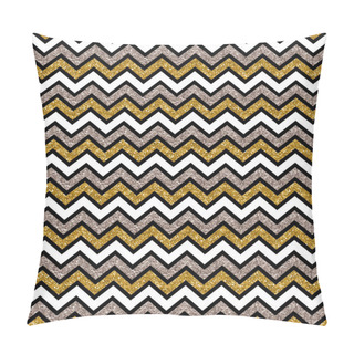 Personality  Zigzag Gold And Glow Silver Seamless Pattern. Geometric Background. Print Cloth, Label, Banner, Card, Website, Wrapper, Wrap Pillow Covers