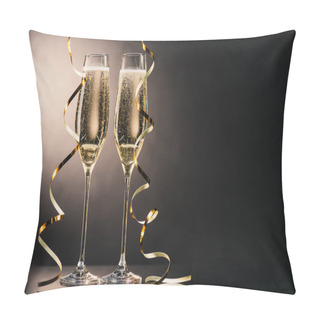 Personality  Glasses Of Champagne With Ribbons Pillow Covers