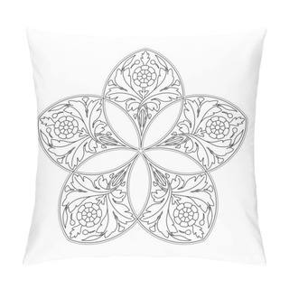 Personality  Circular Symmetric Floral Pattern. Sacral Geometry Vector Illustration. Pillow Covers