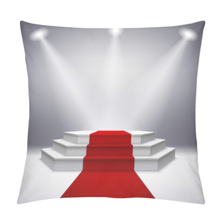 Personality  Illuminated Stage Podium With Red Carpet Pillow Covers