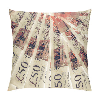 Personality  Vintage Fifty Pound Notes Pillow Covers