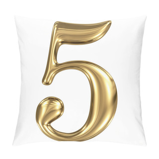 Personality  Golden Shining Metallic 3D Symbol Figure 5 Pillow Covers