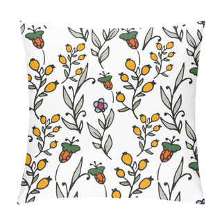 Personality  Floral Seamless Pattern. Herbs And Wild Flowers Print. Pillow Covers