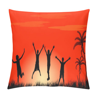 Personality  Happy Jumping People Pillow Covers