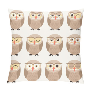 Personality  Seamless Owls Birds Pattern Pillow Covers