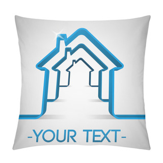 Personality  Vector Background With House Icon. Pillow Covers