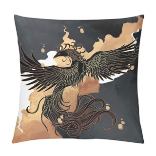 Personality  Colorful Illustration Of Mythological Bird Phoenix Fenghuang Pillow Covers