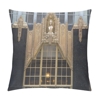 Personality  Facade At The Brill Building In Manhattan Pillow Covers