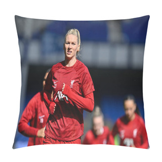 Personality  Gemma Bonner Of Liverpool Women Warms Up Ahead Of The Match, During The FA Women's Super League Match Everton Women Vs Liverpool Women At Goodison Park, Liverpool, United Kingdom, 24th March 202 Pillow Covers