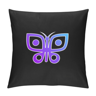 Personality  Big Butterfly Blue Gradient Vector Icon Pillow Covers