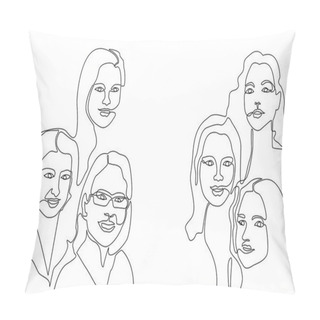 Personality  Continuous Line Drawing.  Pillow Covers