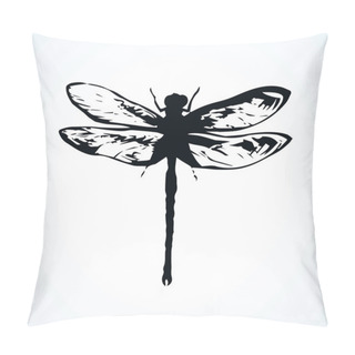 Personality  Dragonfly. Vector Drawing Pillow Covers