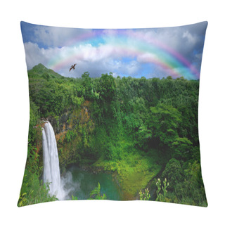 Personality  Top View Of A Beautiful Waterfall In Haw Pillow Covers