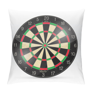 Personality  Darts Board Isolated On White Background. Vector. Pillow Covers