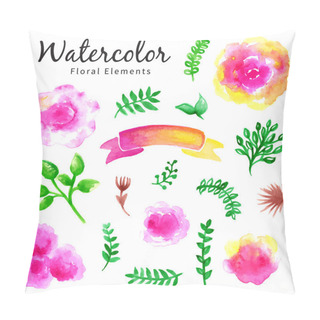 Personality  Watercolor Vector Floral Set Pillow Covers