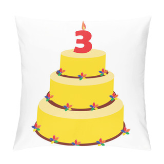 Personality  Third Birthday Cake Pillow Covers