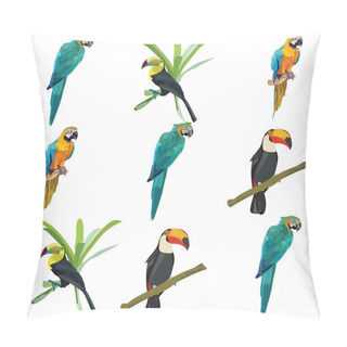 Personality  Colorful Parrots Set Collection Pillow Covers