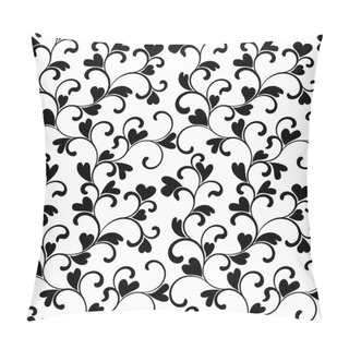 Personality  Seamless Pattern With Swirls And Hearts On A White Background Pillow Covers