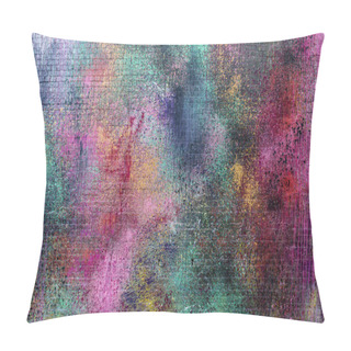 Personality  Brick Wall Painted With Vibrant Colors Pillow Covers