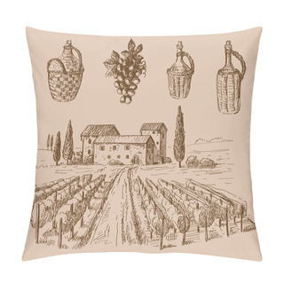 Personality  Wine Doodle Pillow Covers