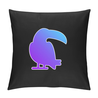 Personality  Big Toucan Blue Gradient Vector Icon Pillow Covers