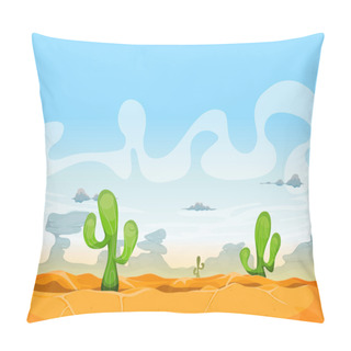 Personality  Seamless Western Desert Landscape For Ui Game Pillow Covers