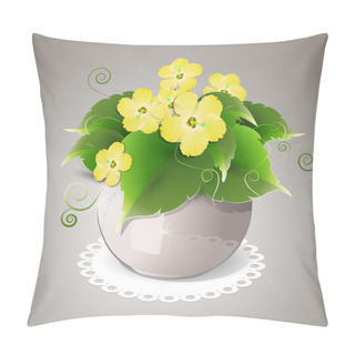 Personality  Spring Yellow Flowers In Pot Pillow Covers