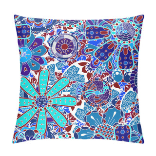 Personality  Seamless Doodle Flower Background Pillow Covers