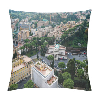 Personality  View Of Vatican City With Ancient Buildings And Green Park  Pillow Covers