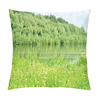 Personality  Summer Landscape With Forest And River Pillow Covers
