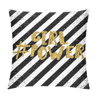 Personality Golden Glitter Inscription Girl Power Pillow Covers
