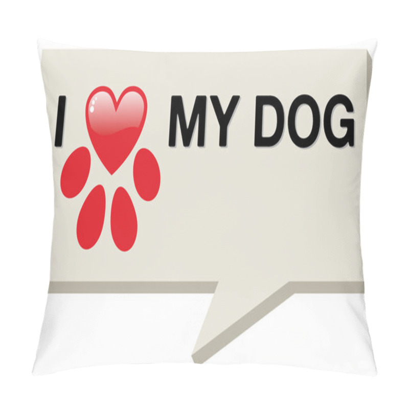 Personality  I love my dog with paw heart pillow covers