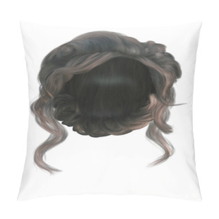 Personality  Fantasy Medieval Updo Hair On Isolated White Background, 3d Render, 3d Illustration Pillow Covers