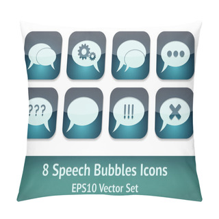 Personality  A Vector Set Of Creative Bubble Speech Icons In Retro Style Pillow Covers