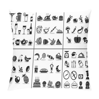 Personality  Food And Drink Icons Set Pillow Covers
