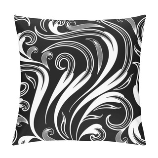 Personality  Floral Black And White Vector Seamless Pattern. Hand Drawn  Pillow Covers