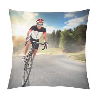 Personality  Cyclist Cycling On Road Pillow Covers