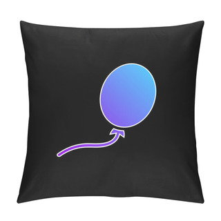 Personality  Balloon Black Oval Shape Blue Gradient Vector Icon Pillow Covers