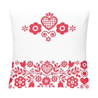 Personality  Retro Polish Floral Folk Art Vector Design Elements Inspired By Old Highlanders Embroidery Lachy Sadeckie From Nowy Sacz In Poland  Pillow Covers