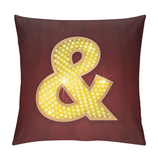 Personality  Gold Light Lamp Bulb Font Ampersand, And Sign Pillow Covers