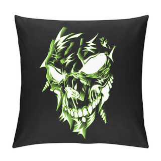 Personality  Neon Lighting Skull Illustration - 3D Abstract Street Art Vector Pillow Covers